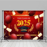 Aperturee - Aperturee Red Balloons Gold Wheat Graduation Ceremony Backdrop